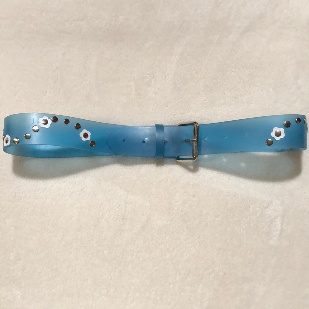 Y2K Vintage Blue and White Flower Jelly Belt